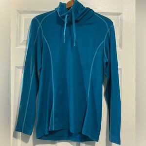 Icebreaker x Cabelas Merino Wool Knit Sweater Womens Large Blue High neck Read